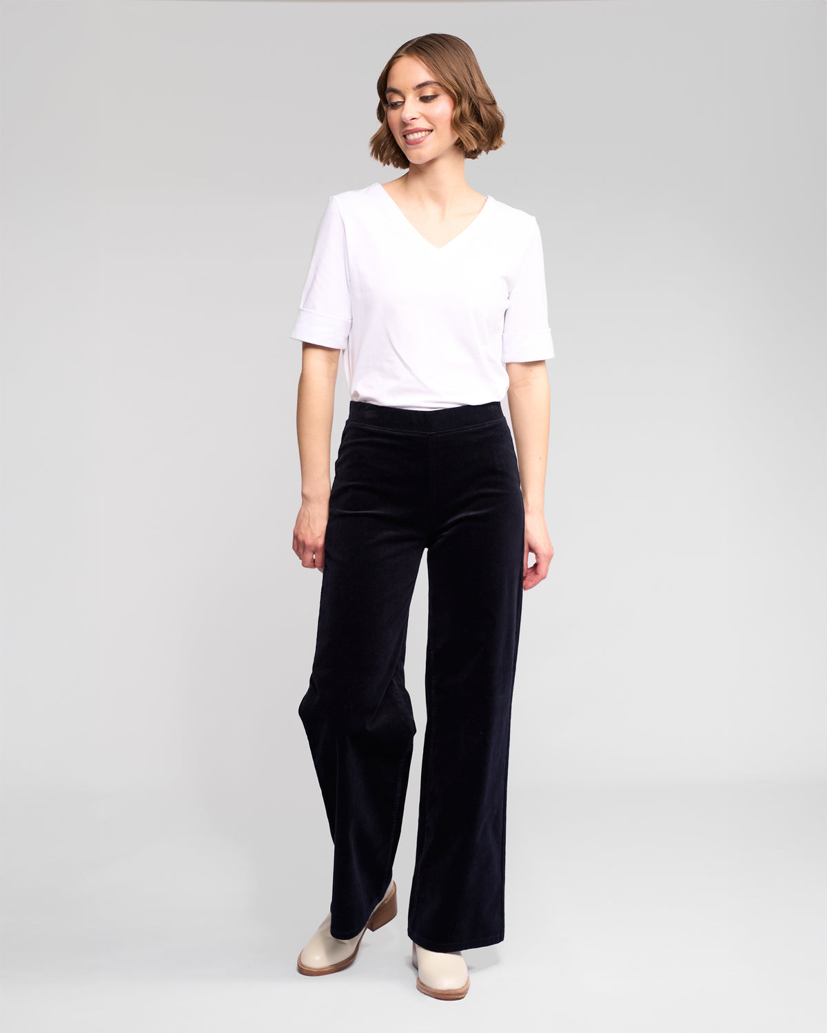 Vassalli -  Loft Cord Pull On Pant - Petrol - 235M