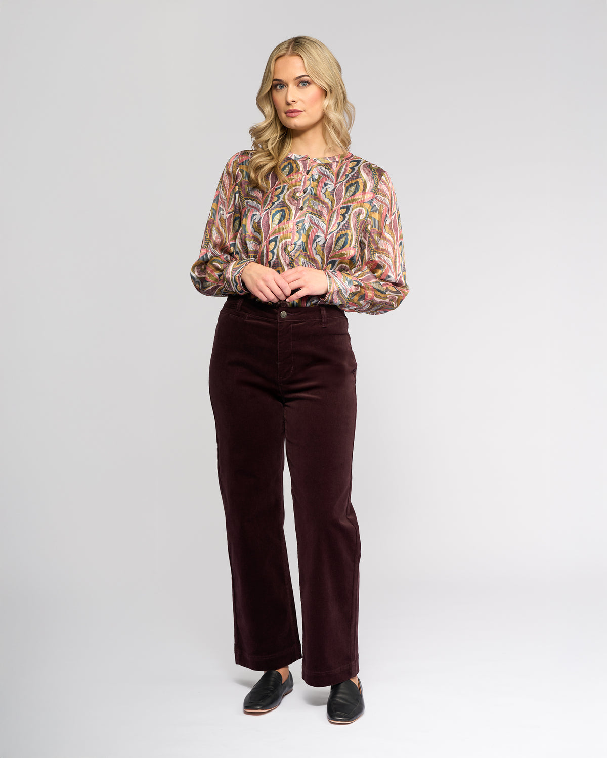 Vassalli -  Market Cord Pant - Merlot - 5039