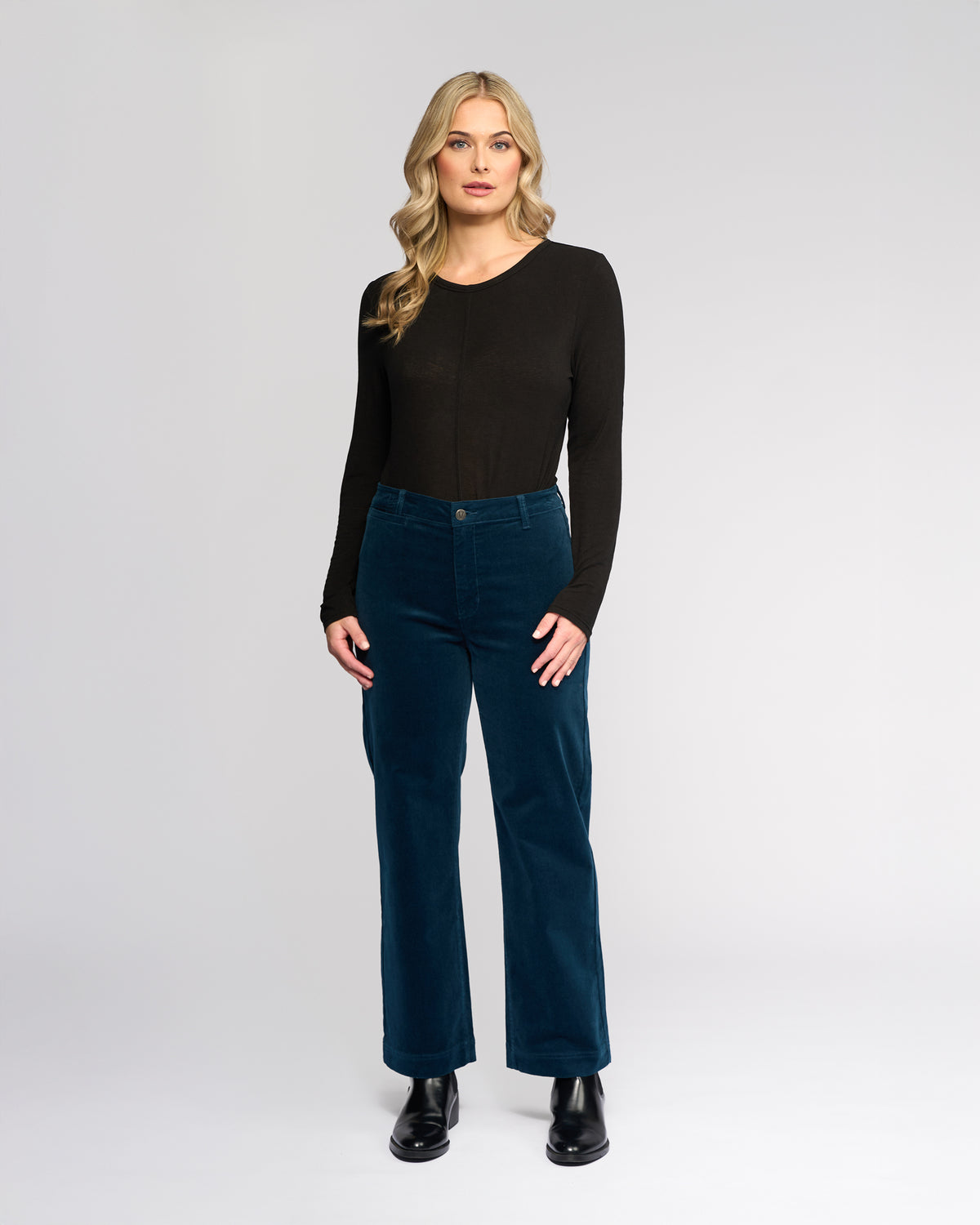 Vassalli -  Market Cord Pant - Petrol - 5039