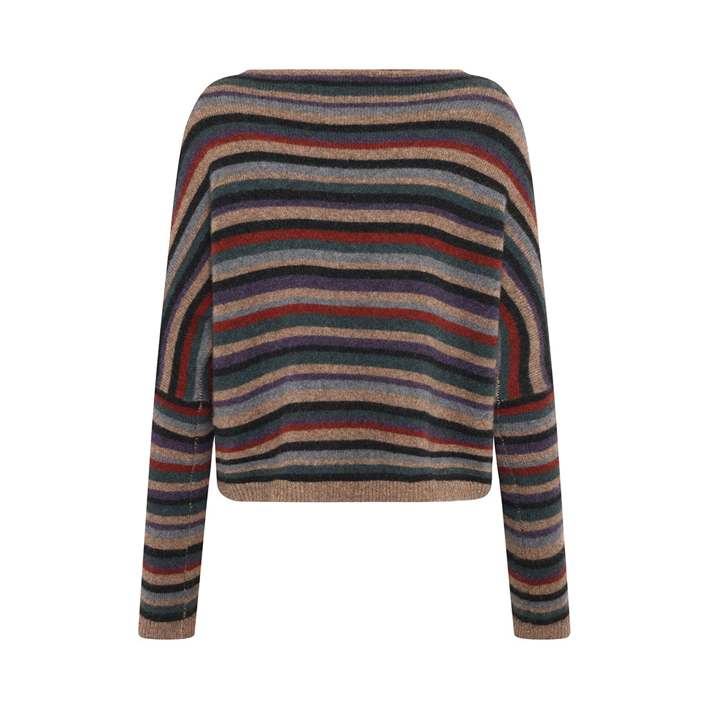 Mansted -  Zel Yak Stripe Crop Pullover - Mushroom