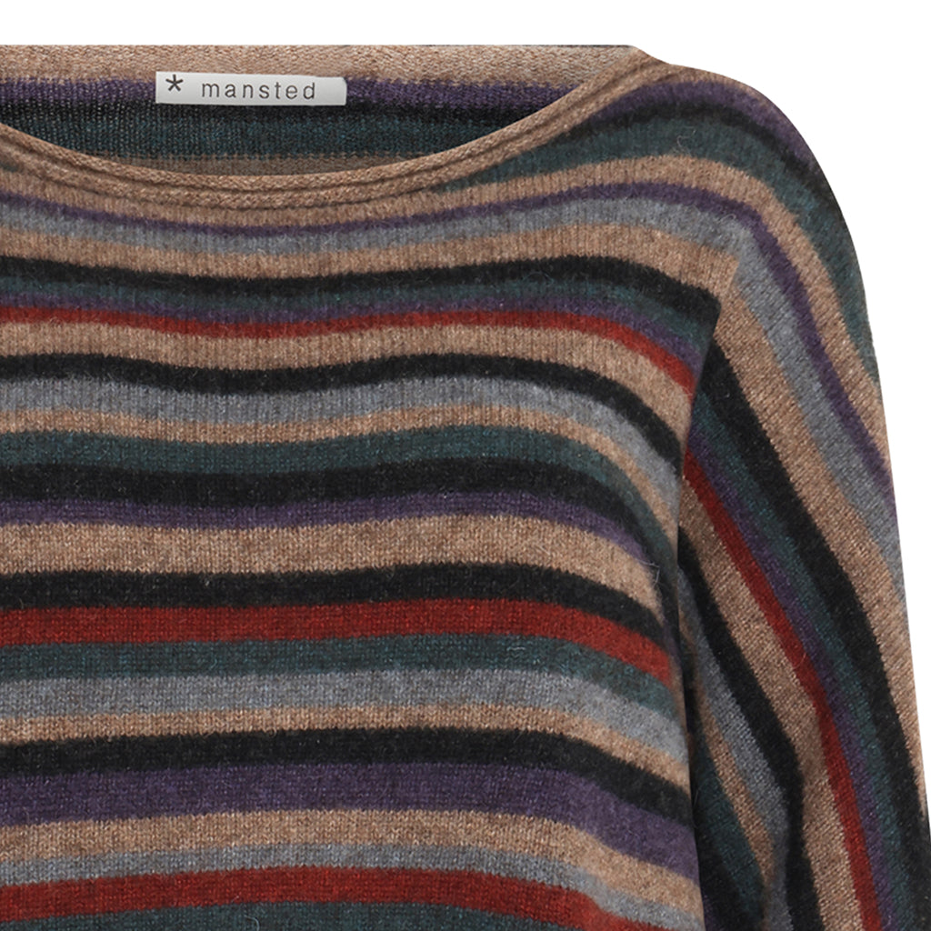 Mansted -  Zel Yak Stripe Crop Pullover - Mushroom