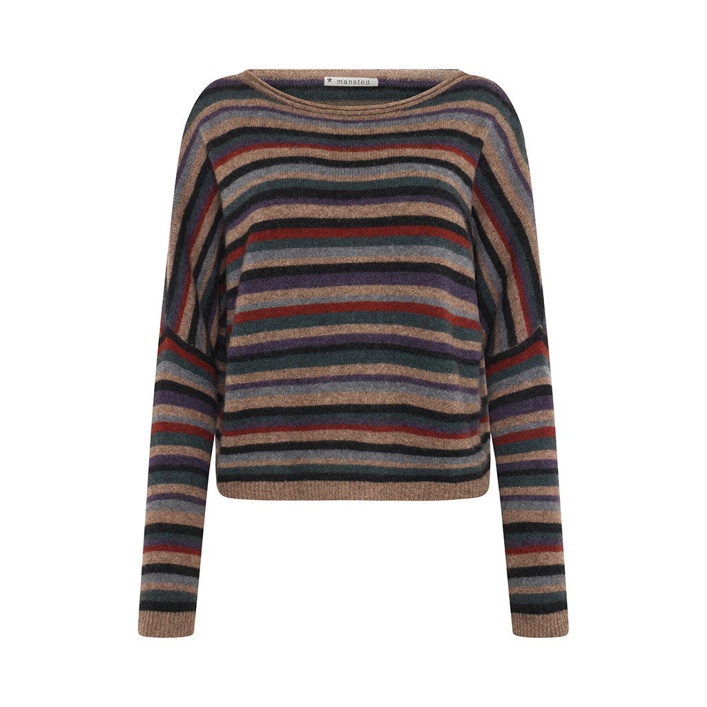 Mansted -  Zel Yak Stripe Crop Pullover - Mushroom