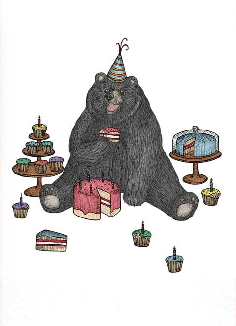 Nonsense Maker Card - Bear who loves Cake